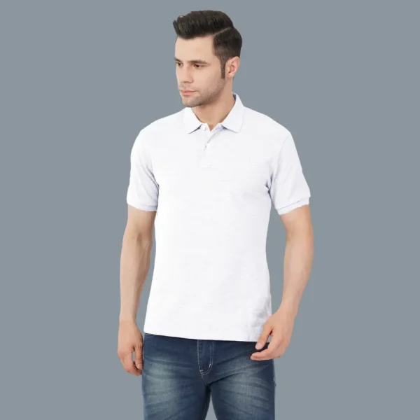 1-10.webp White Solid Polo Tshirt