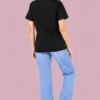 Black Women’s Free-Size T-Shirt – Joe Vogue Floral Monogram
