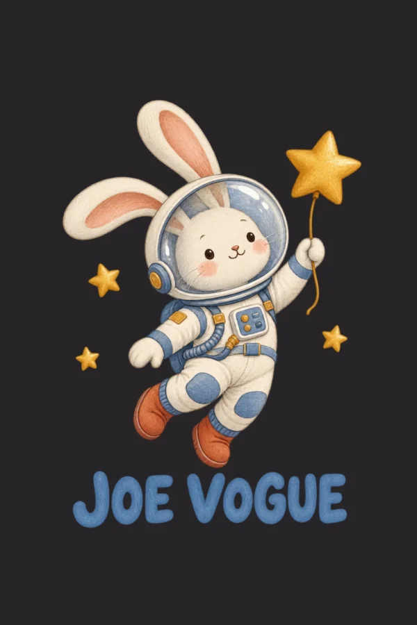 1 (4) Black Kids T-Shirt – Astronaut Bunny