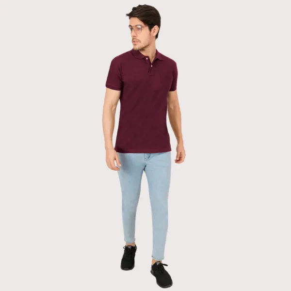 Maroon Solid Polo Tshirt