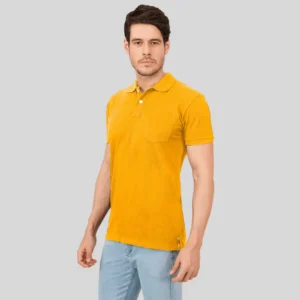104.webp Golden Yellow Polo Neck Tshirt