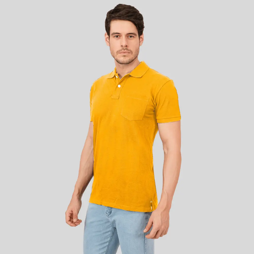 Golden Yellow Polo Neck Tshirt
