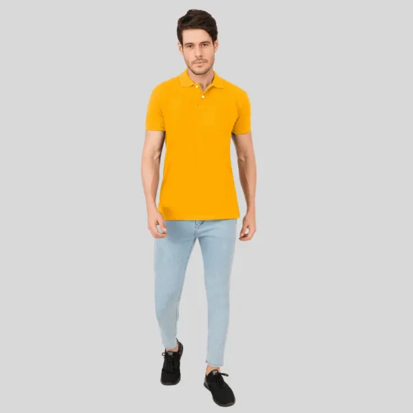 Golden Yellow Polo Neck Tshirt