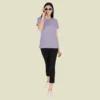 Lilac Solid Women Tshirts