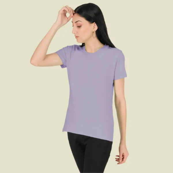 Lilac Solid Women Tshirts
