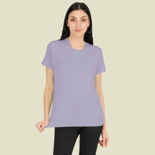 Lilac Solid Women Tshirts