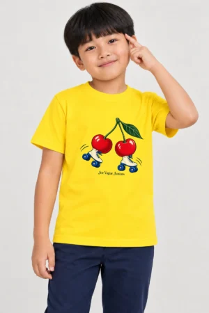 Kids T-Shirt – Yellow Color | Cherry Roller – Joe Vogue Juniors