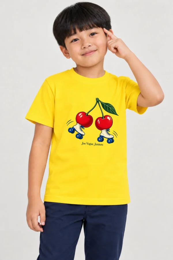 Kids T-Shirt – Yellow Color | Cherry Roller – Joe Vogue Juniors