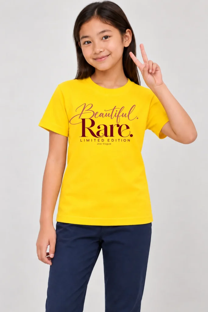 Kids T-Shirt – Yellow | Beautiful Rare – Joe Vogue Juniors