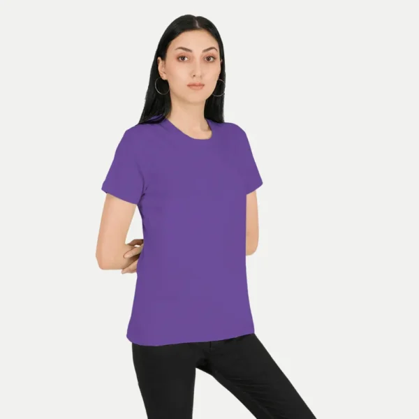Purple Solid Women Tshirts