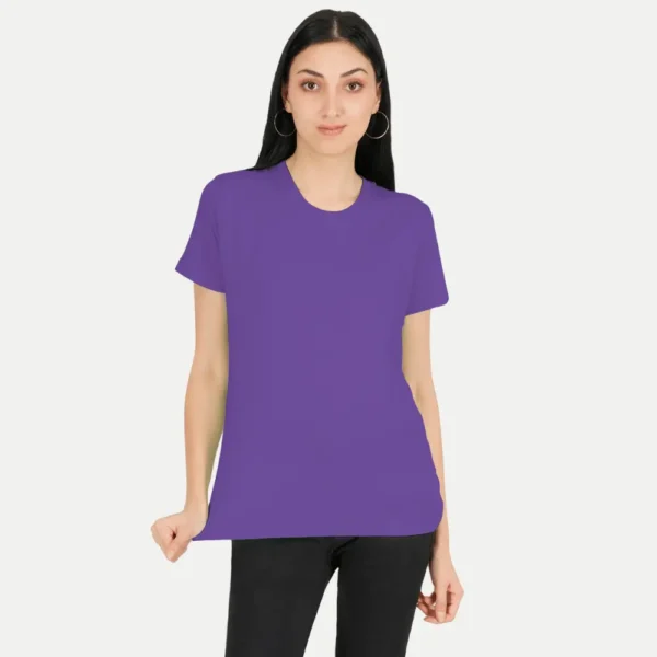 Purple Solid Women Tshirts