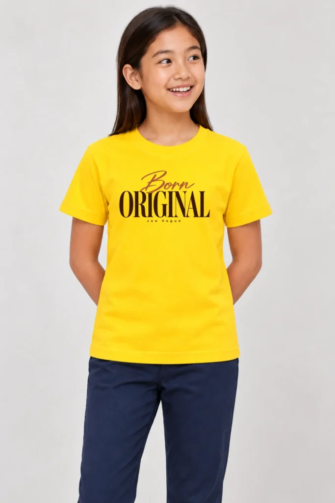 Kids T-Shirt – Yellow | Born Original – Joe Vogue Juniors