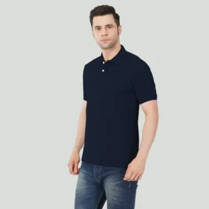 Dark Navy Solid Polo Tshirt