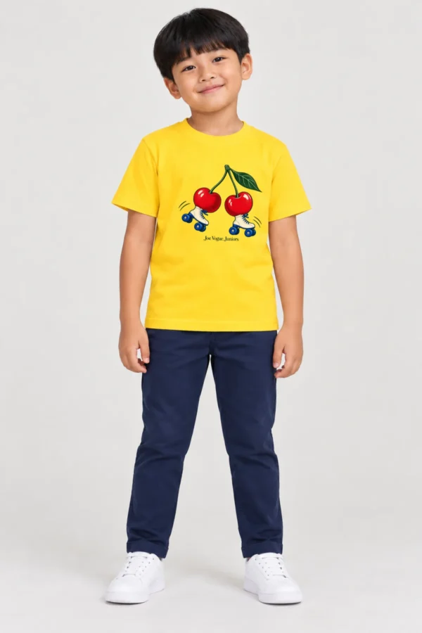 Kids T-Shirt – Yellow Color | Cherry Roller – Joe Vogue Juniors