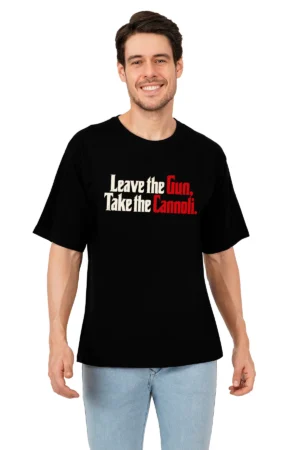 18 (2) Black Oversized T-Shirt – Leave the Gun, Take the Cannoli