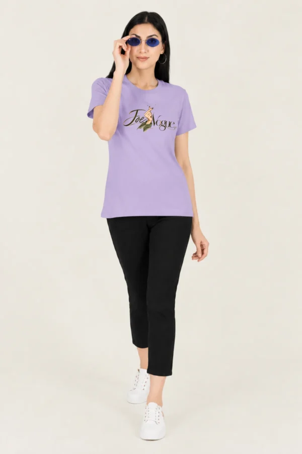Lilac Women’s Cotton Round Neck T-Shirt – Joe Vogue Signature