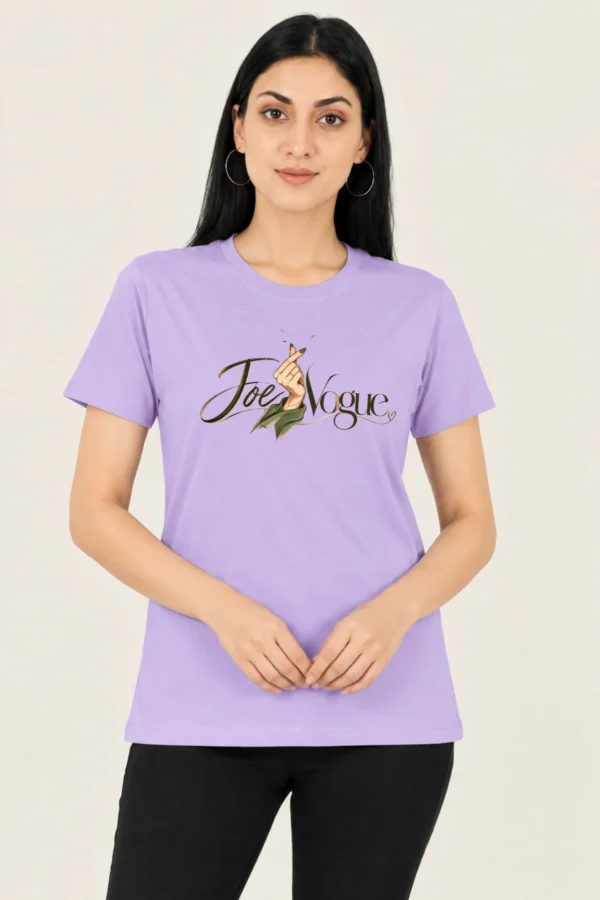 Lilac Women’s Cotton Round Neck T-Shirt – Joe Vogue Signature