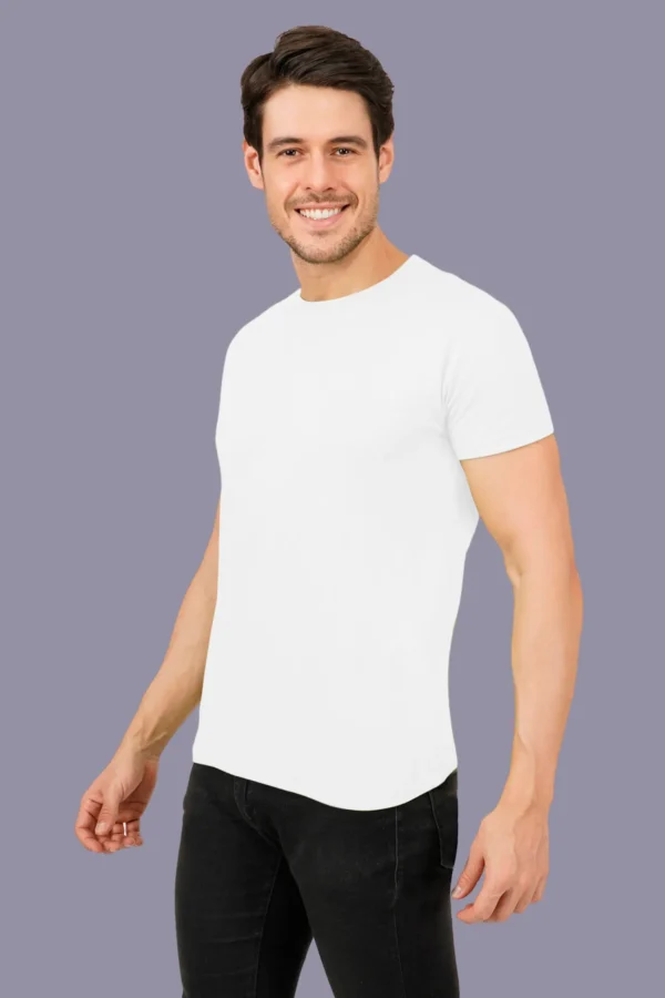 2-10.webp White Solid Round Neck Tshirts