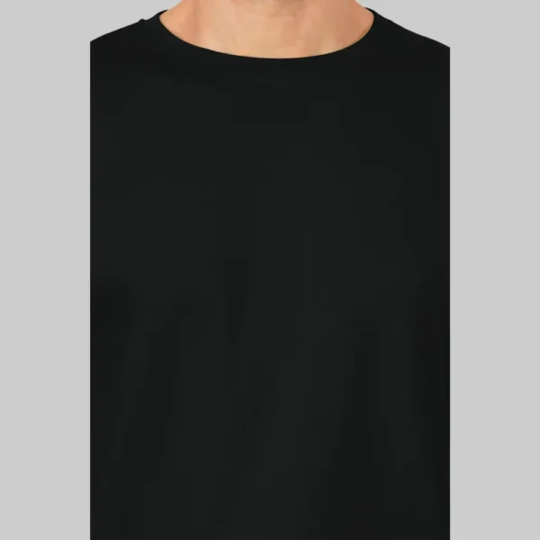 2-2.webp Black Solid Round Neck Men Tshirts