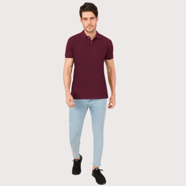 Maroon Solid Polo Tshirt