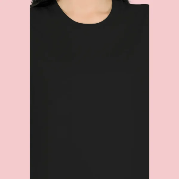Black Solid Women Tshirt