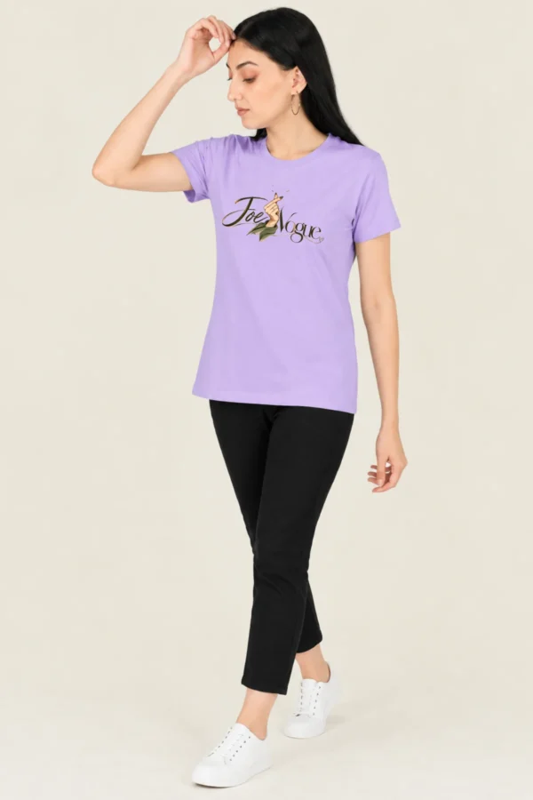 Lilac Women’s Cotton Round Neck T-Shirt – Joe Vogue Signature