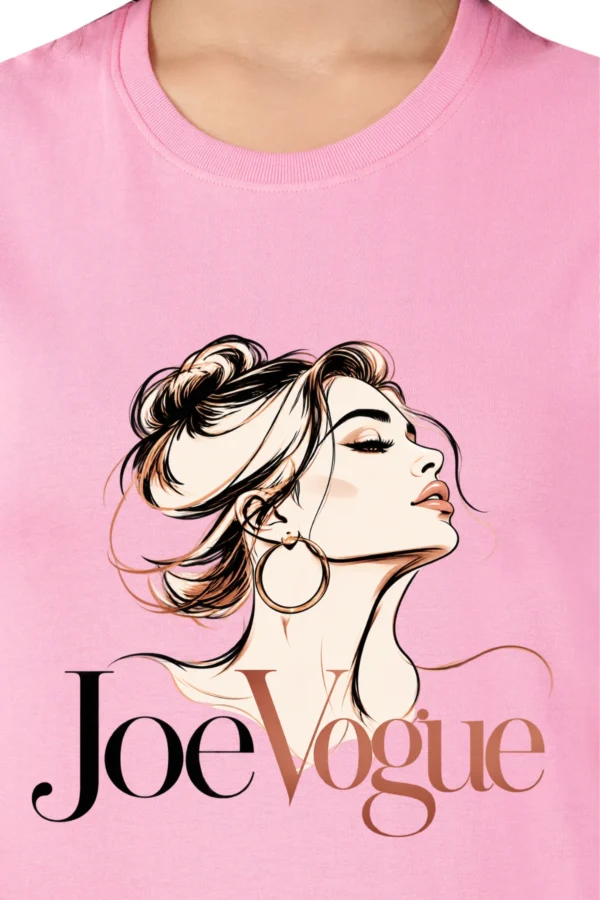 Pink Women’s Cotton Round Neck T-Shirt – Joe Vogue Signature