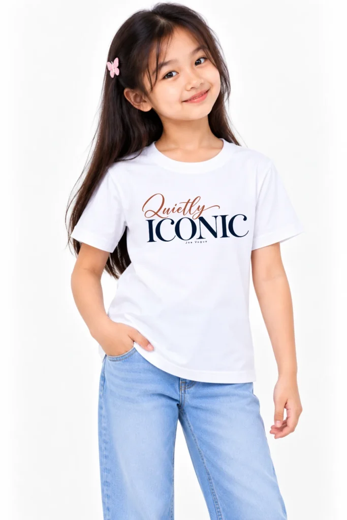 Kids T-Shirt – White | Quietly Iconic – Joe Vogue Juniors