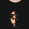 Black Round Neck T-Shirt – 2Pac Portrait Graphic