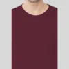 Maroon Solid Round Neck Tshirt
