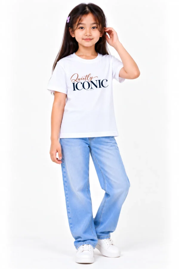 Kids T-Shirt – White | Quietly Iconic – Joe Vogue Juniors