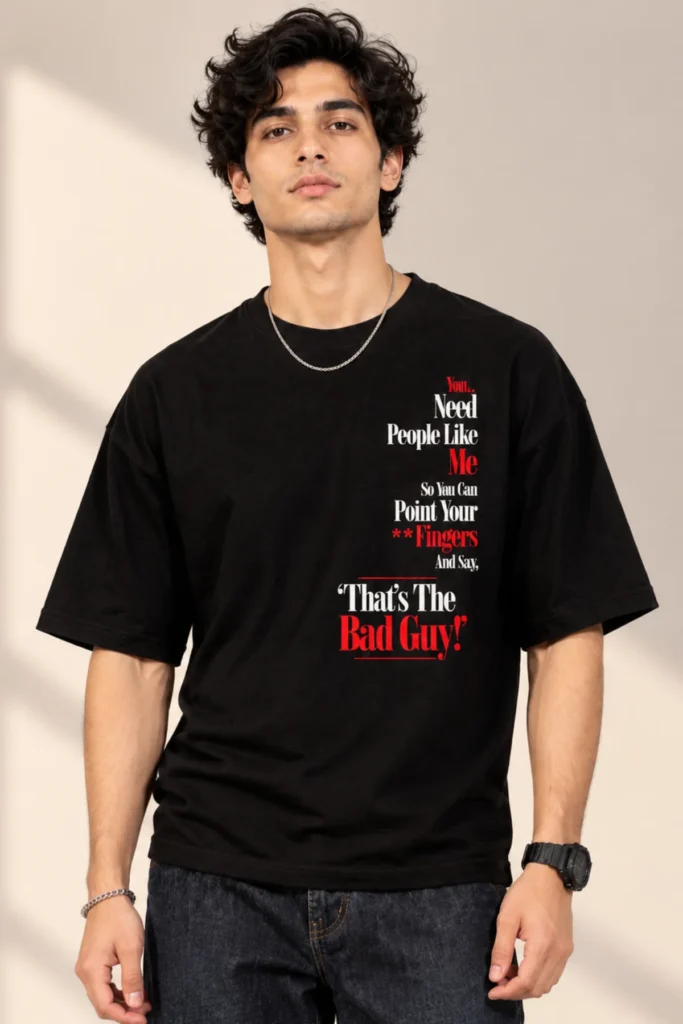 Black Oversized T-Shirt – You Need People Like Me