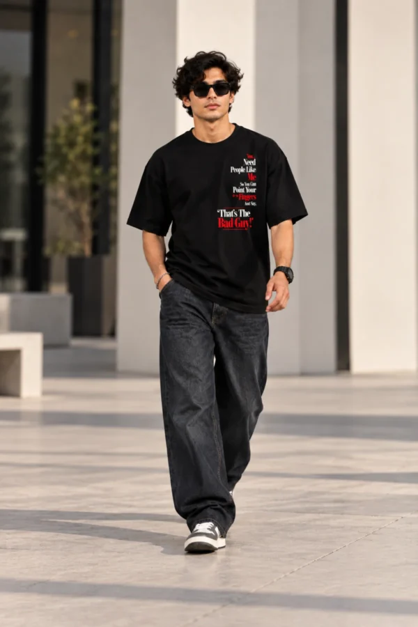 285 Black Oversized T-Shirt – You Need People Like Me