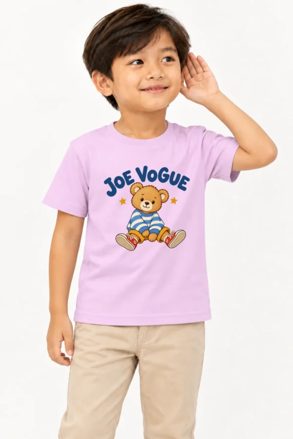 Kids T-Shirt – Lilac Color | Teddy Bear – Joe Vogue Juniors
