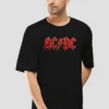 Black Oversized T-Shirt – AC/DC Rock Graphic