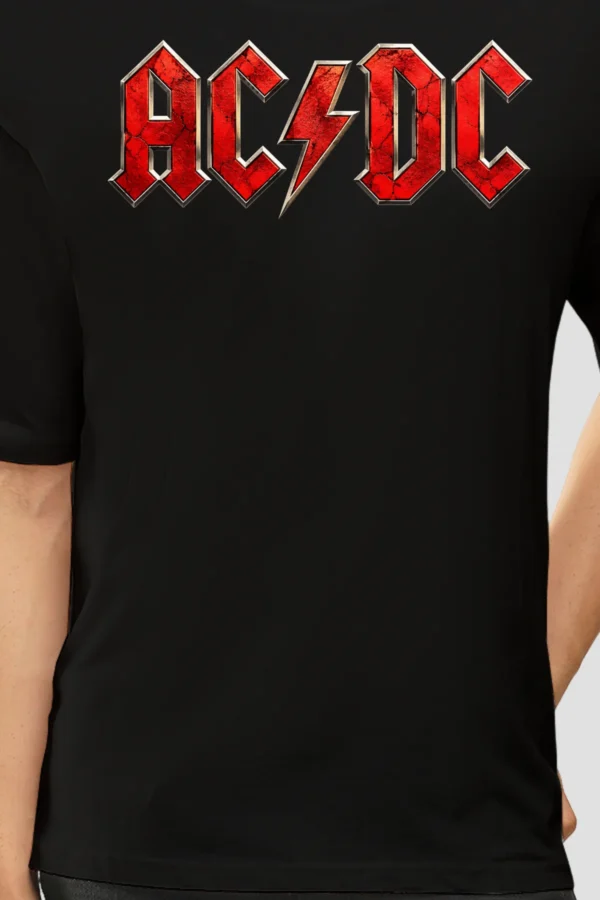 Black Oversized T-Shirt – AC/DC Rock Graphic