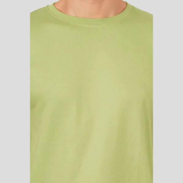 3-1-2.webp Kiwi Green Solid Round Neck Tshirt