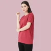 Cardinal HTR  Solid Women FreeSize Tshirt