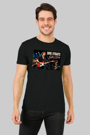Black Round Neck T-Shirt – Dire Straits Sultans of Swing