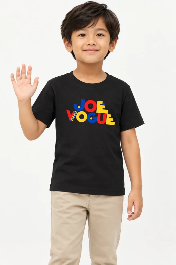Kids T-Shirt – Black Color | Joe Vogue Logo – Joe Vogue Juniors