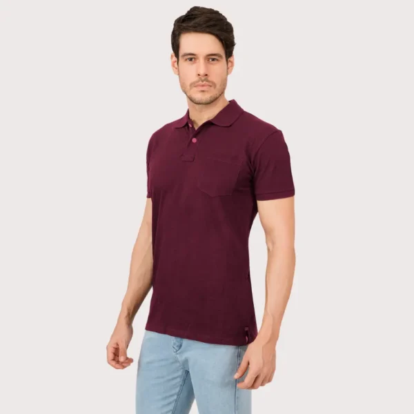 Maroon Solid Polo Tshirt