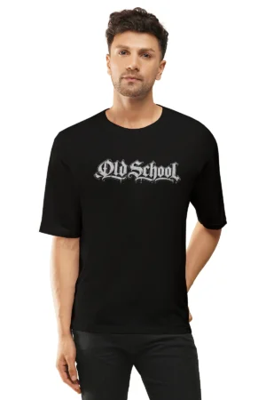 Black Oversized T-Shirt – Old School Gothic Typography
