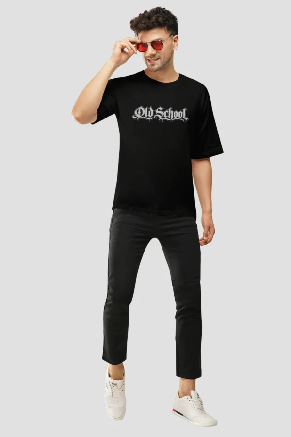 307 Black Oversized T-Shirt – Old School Gothic Typography