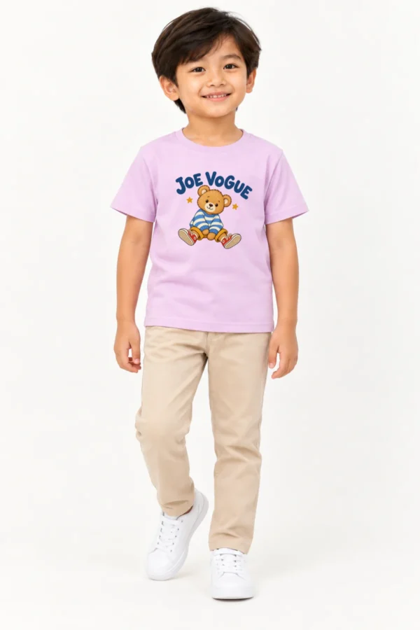 Kids T-Shirt – Lilac Color | Teddy Bear – Joe Vogue Juniors