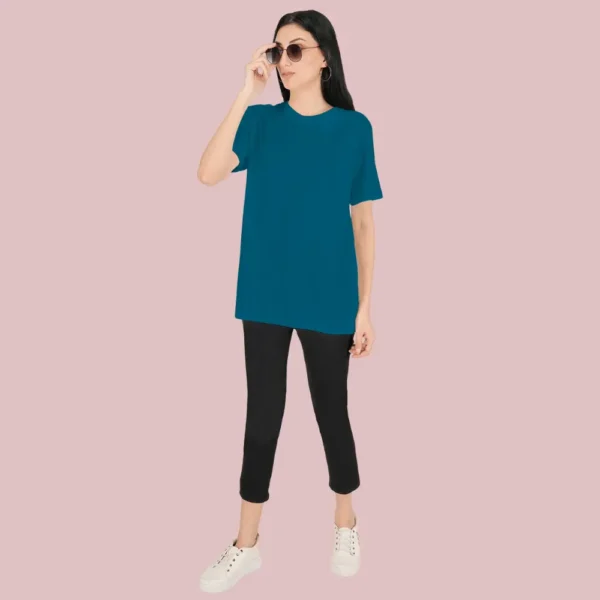39.webp Petrol Blue Women Freesize Tshirt
