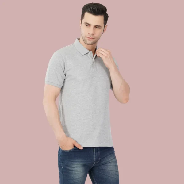 4-5-1.webp Grey HTR Solid Polo Tshirts Men