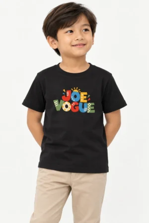 4 (8) Kids T-Shirt – Black Color | Joe Vogue