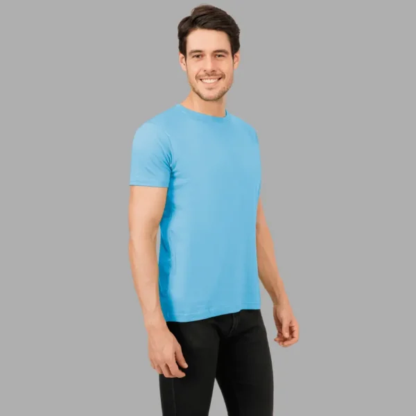 5-2-2.webp Ocean Blue Solid Round Neck Tshirt