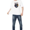 White Oversized T-Shirt – Prism Rock Legends Graphic