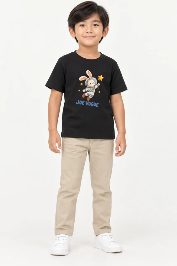 5 (7) Black Kids T-Shirt – Astronaut Bunny